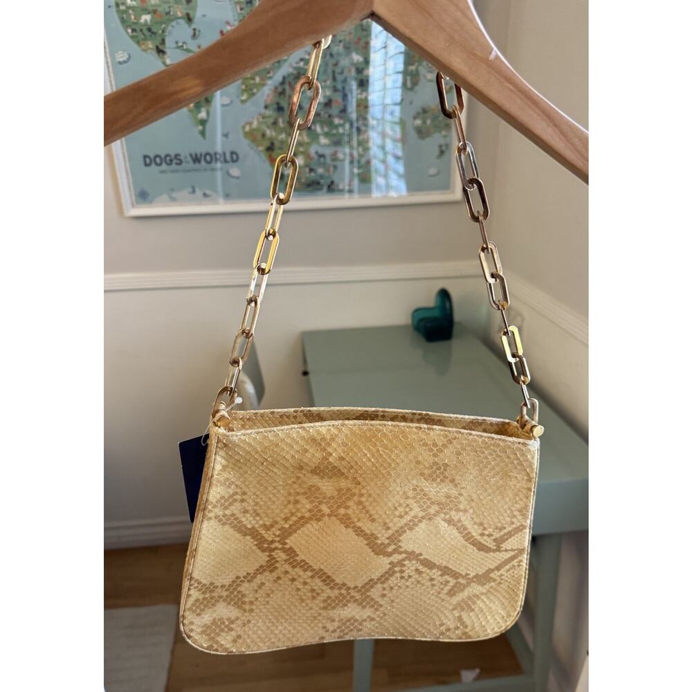 VTG Gold Python Stuart Weitzman Crossbody Box Pur… - image 1